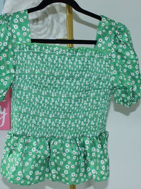 Smocked Floral Top